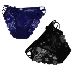 Sexy Women Lace Panties Underwear Lace Briefs Transparent Floral Bow Soft Lingerie Thong Briefs