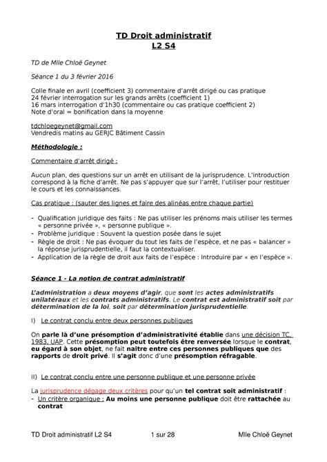 TD Droit Administratif L2 S4 TD Droit Administratif L2 S4 TD De Mlle