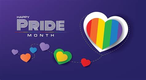 Premium Vector Happy Pride Month Banner Design Lgbtq Celebrating Vector Illustration