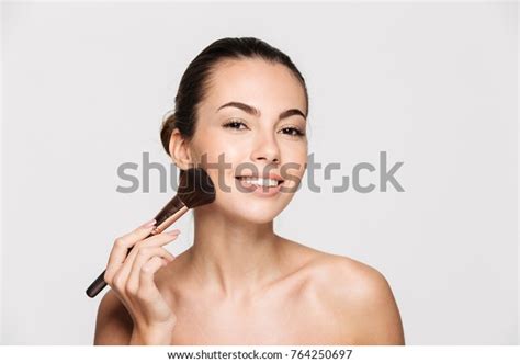 Beauty Portrait Smiling Beautiful Half Naked Stock Photo 764250697