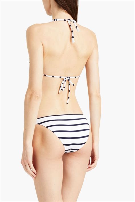 Melissa Odabash Athens Striped Stretch Piqu Low Rise Bikini Briefs