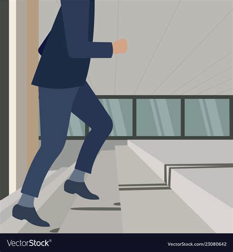 Image Confident Businessman Walking Upstairs Vector Image