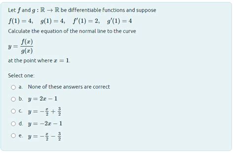 Solved Let F And G R→r Be Differentiable Functions And