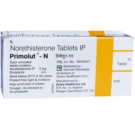 Buy Primolut N 5 Mg Tablet 10 Tab Online At Best Price In India