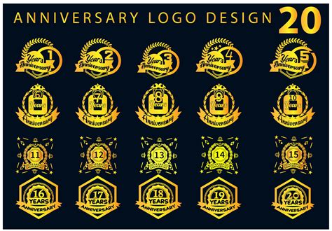 1 to 20 Years Anniversary Logo Design Graphic by mdnuralamkamal ...