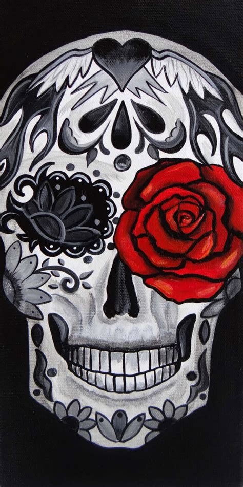 Red Rose, Day of the Dead Art by Melody Smith - Etsy