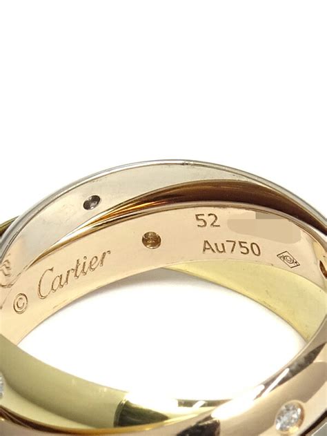 【cartier】カルティエ『k18ygk18pgk18wg トリニティ リング 15pダイヤモンド』12号 1週間保証【中古