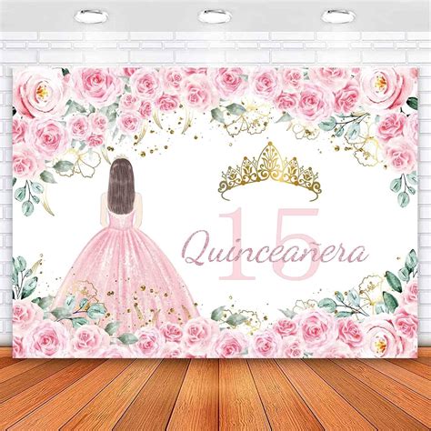 Amazon Sensfun Quinceañera Backdrop Mis Quince Anos Sweet 15th