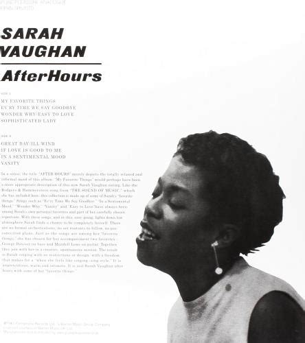 Sarah Vaughan After Hours Remastered 180 Gram Sealed UK Vinyl LP