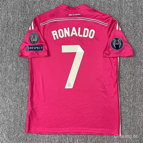 Alta Qualidade Real Madrid Out Pink Ronaldo Camisa De Futebol