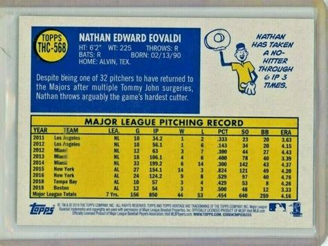 topps heritage chrome purple refractor nathan eovaldi thc  red