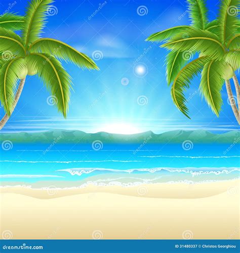 Beach Summer Holiday Background Cartoon Vector | CartoonDealer.com ...