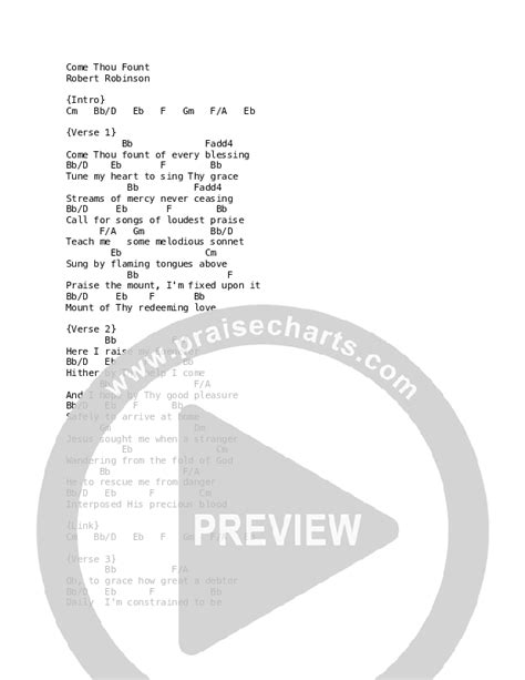 Come Thou Fount Chords PDF (Celtic Worship) - PraiseCharts