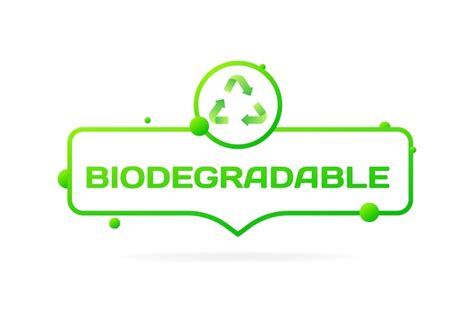 Premium Vector Biodegradable Sign Flat Green Bio Icon Biodegradable