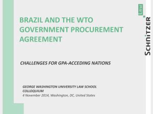 The Wto Agreement On Government Procurement Gpa