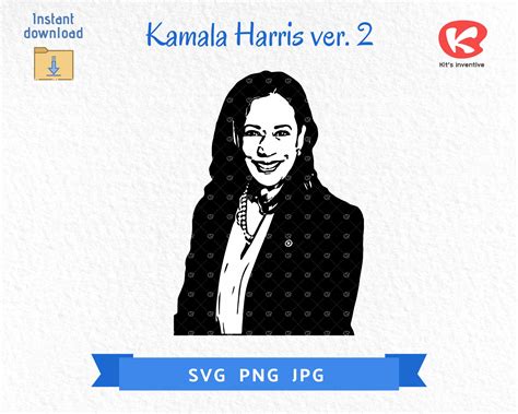 Kamala Harris Ver2 Svg Png  File Clipart Vector Stencil Etsy