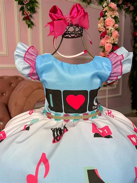 Vestido Tik Tok Infantil Luxo Fabuloso Ateliê