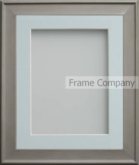 Wilton Grey X Frame With Light Blue Mount Cut For Image Size X