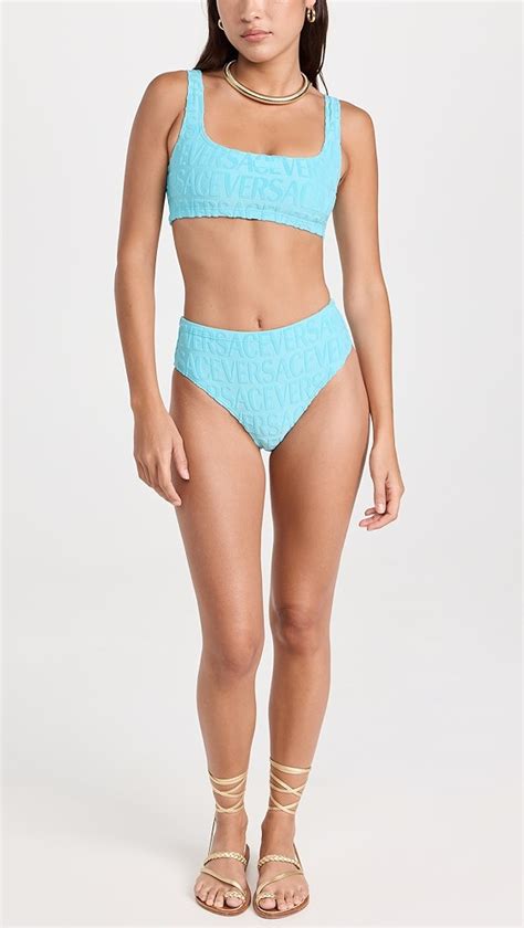 Versace Swim Slip Sponge Jacquard Bikini Bottoms Shopbop