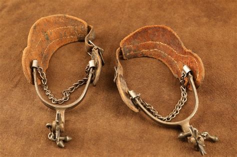 Unbranded Vintage Spurs With Chains Rowels Jingle Bobs And Leather Straps