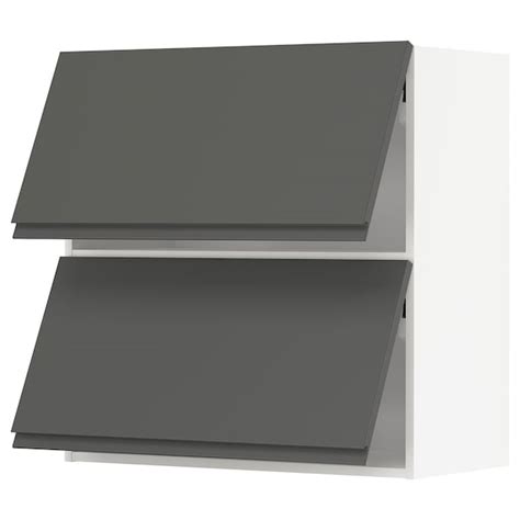 Metod Wall Cabinet Horizontal With 2 Doors Whitevoxtorp Dark Grey 80x80 Cm Ikea