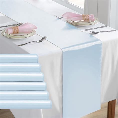 Amazon Kkjiaf Pack Light Blue Table Runners X Inch