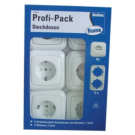 Unitec Steckdose Profi Pack Set Roma Ultrawei Kunststoff Unterputz