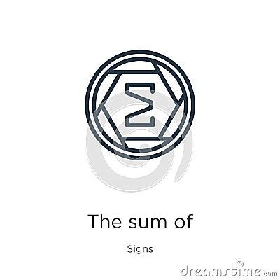 sum  symbol icon thin linear  sum  symbol outline icon