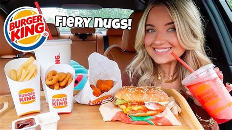 Burger King Mukbang Trying New Burger King Fiery Chicken Nuggets 🔥