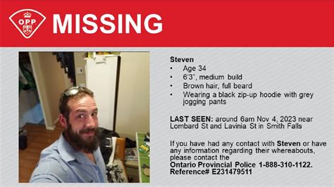 Opp Seeking Missing Man Last Seen In Smiths Falls