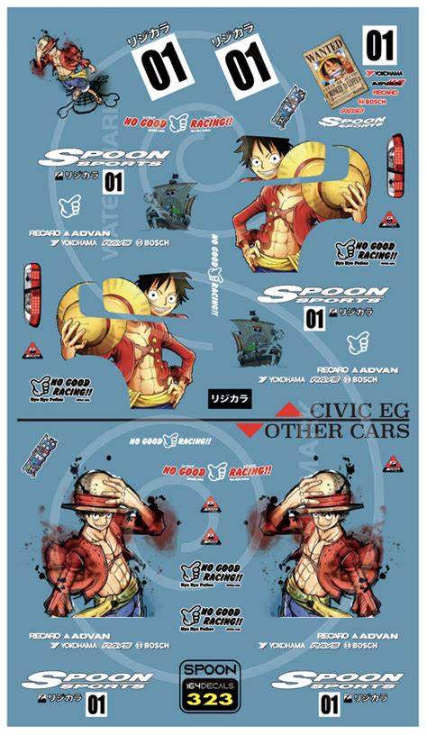 Civic Eg Other Cars Pirate Anime Waterslide Decals Custom Hot Hw Ebay