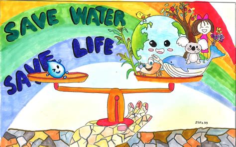 Save Water Save Life Posters For Kids