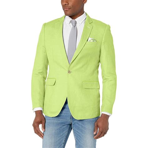 Azaro Uomo Azaro Uomo Mens Blazer Slim Dress Casual Linen Suit Sport