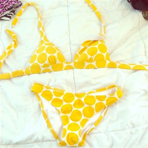 Victoria S Secret Yellow Polkadot Bikini Bikinis Victoria Secret