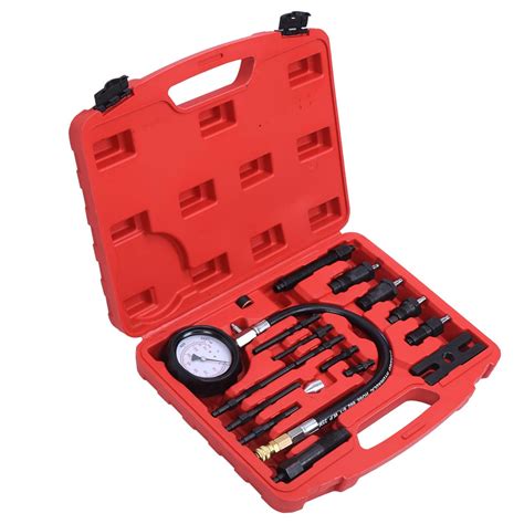 16pcs Diesel Engine Compression Gauge Tester Cylinder Pressure Test