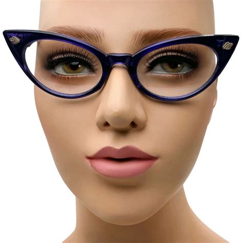 Clear Lens Cat Eye Vintage Style Ombre Glasses Eyeglasses 50s Retro