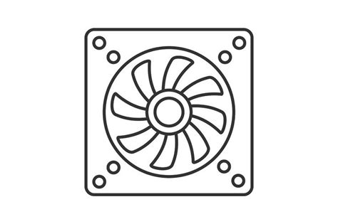 Exhaust Fan Linear Icon Exhaust Fan Fan Drawing Line Illustration