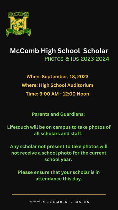 McComb High School "Scholar Photos & IDs" 2023-2024 | McComb High School