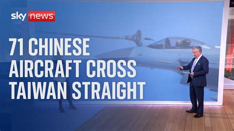 Dozens Of Chinese Fighter Jets Cross Sensitive Taiwan Median Line Youtube