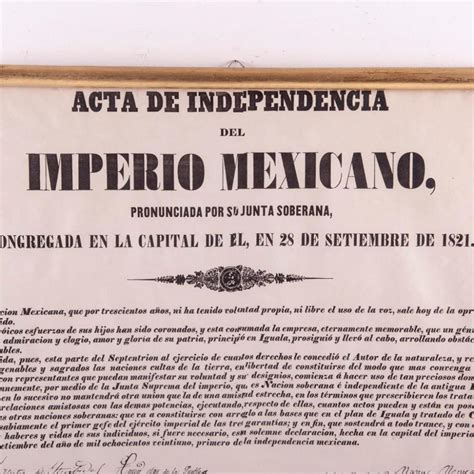 Acta de Independencia del Imperio Mexicano Reprografía en p