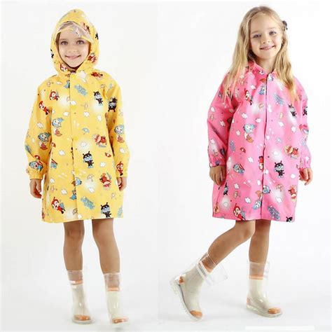 Cute Baby Raincoat Kids Outdoor Waterproof Yellow Rain Coat Children