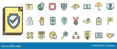 Principios De Confiabilidad Iconos Conjunto De Color Vectorial Stock De