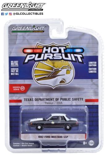 2020 GREENLIGHT Hot Pursuit 37 1982 Ford Mustang SSP Texas DOPS 42950 A NOC EBay