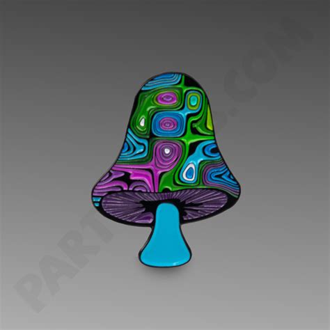 Trippy Shroom Light Blue Hat Pin