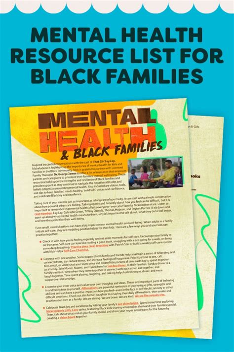 A Mental Health Resource List For Black Families Nickelodeon Parents