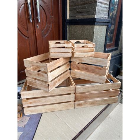 Jual Wood Crate Box Kayu Kotak Kayu Serbaguna Shopee Indonesia