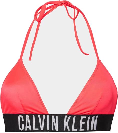 Calvin Klein Women Triangle Bikini Top Wireless Red Signal Red XS