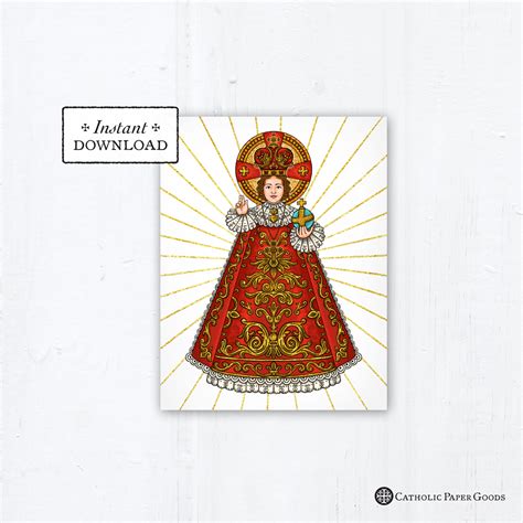 Infant Of Prague Novena Prayer Card Infant Of Prague Greeting Card