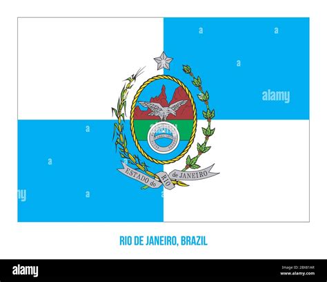 Rio de Janeiro Flag Vector Illustration on White Background. States Flag of Brazil Stock Vector ...