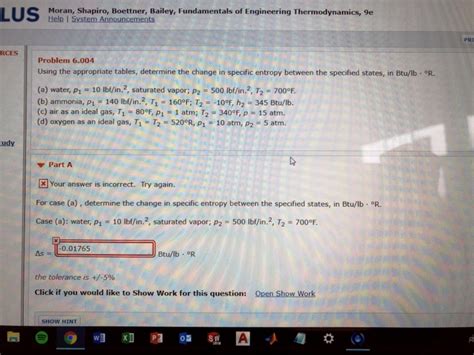 Thermodynamics Tables Moran Elcho Table